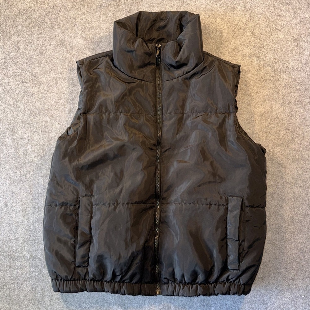 Just Be Puffer‎ Vest 1X Black Quilted Sleeveless Jacket